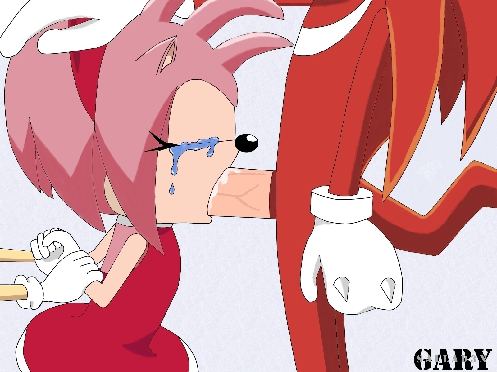 amy_rose anthro arms_behind_back closed_eyes color crying cum cum_in_mouth echidna fellatio female forced forced_oral fur furry hand_on_head hedgehog kneeling knuckles_the_echidna male mammal monotreme oral penis pink_fur rape red_fur restrained rule34 sega short_hair simple_background sonic_(series) sonic_the_hedgehog_(series) straight tail tears white_background