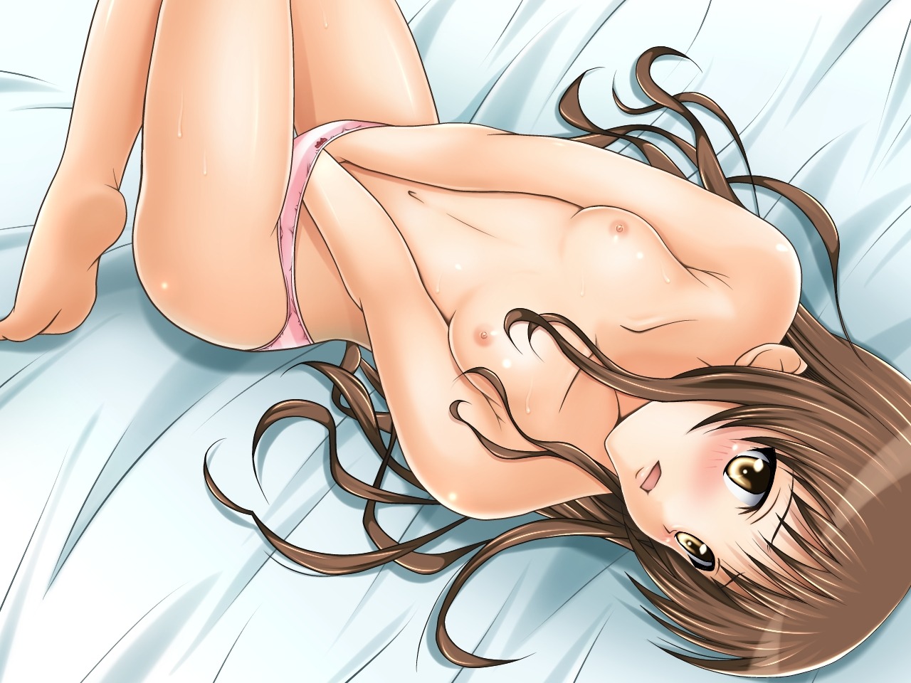 blush breasts female masturbation nipples panties rule34 small_breasts tagme tamanegi tamanegiya to_love-ru yuuki_mikan