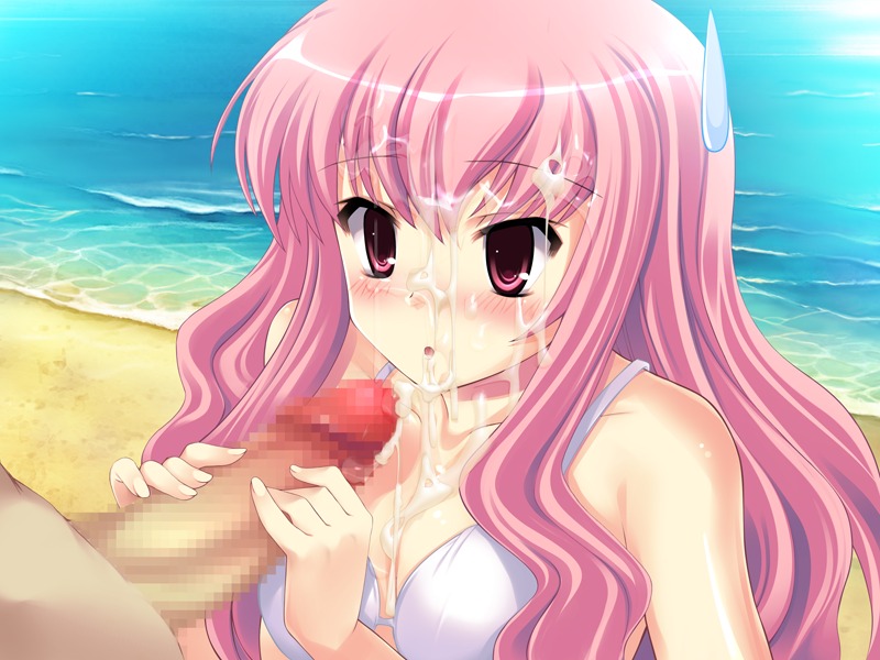 beach blush censored cum cum_on_hair facial female game_cg handjob long_hair louise_francoise_le_blanc_de_la_valliere male ocean penis pink_eyes pink_hair rule34 sweatdrop swimsuit team-tanabe zero_no_tsukaima