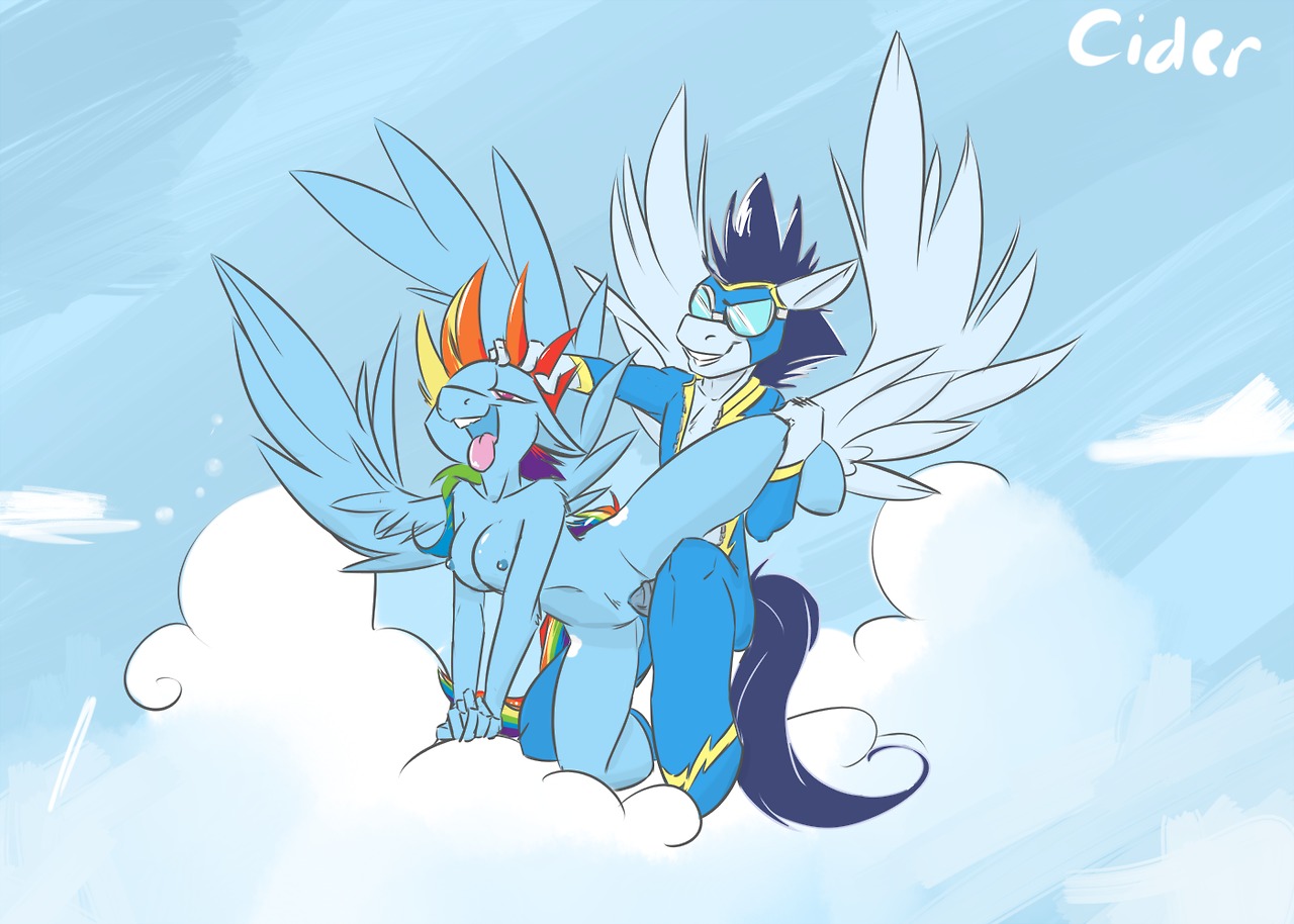 2013 all_fours anthro anthrofied blue_body blue_feathers blue_fur blue_hair clothed clothing cloud duo e621 english_text equid equine erection eyewear feathered_wings feathers female female_penetrated friendship_is_magic from_behind_position frumplechuck fur genitals goggles hair hasbro horse male male/female male_penetrating male_penetrating_female mammal multicolored_hair my_little_pony mythological_creature mythological_equine mythology nude outside pegasus penetration penile penile_penetration penis penis_in_vagina pony rainbow_dash_(mlp) rainbow_hair sex sky skyscape smile soarin_(mlp) spread_legs spreading text tongue tongue_out vaginal vaginal_penetration wings wonderbolts_(mlp)
