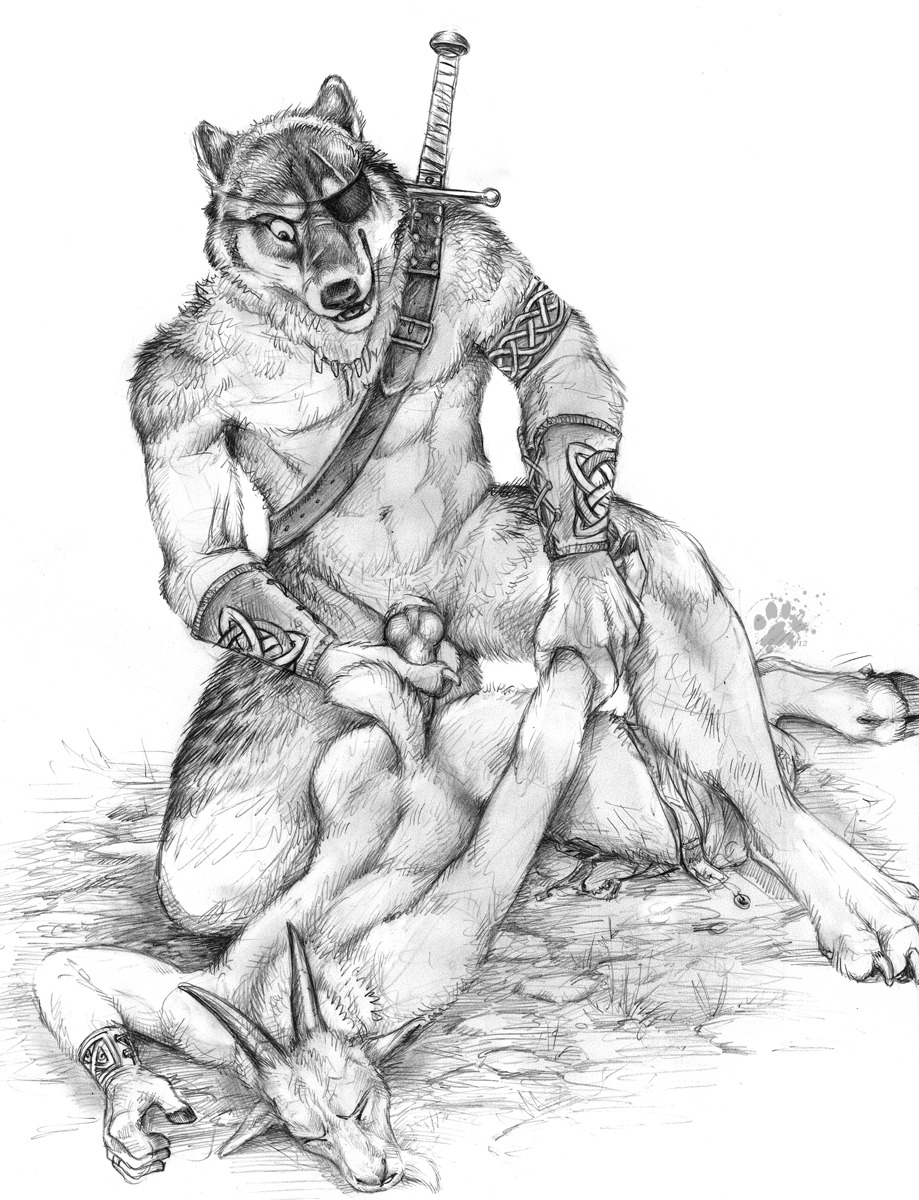 2012 anal anal_penetration animal_genitalia animal_penis anthro arm_grab blotch bovid canid canine canine_genitalia canine_penis canis caprine celtic_knot claws clothing cloven_hooves dominant dominant_male duo e621 erection eye_patch eyewear finger_claws forced fur genitals goat hi_res hooves horn imminent_anal interspecies knot larger_dom male male/male male_penetrated male_penetrating male_penetrating_male mammal melee_weapon monochrome penetration penis predator/prey questionable_consent scar scratches_volume_6 sex shallow_penetration simple_background size_difference submissive submissive_male sword toe_claws traditional_media_(artwork) undressing weapon white_background wolf