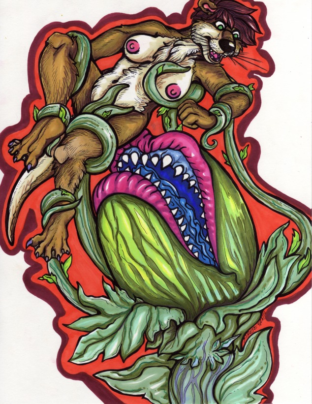 anthro audrey_ii female little_shop_of_horrors plant_monster plant_tentacle rule34 tagme tentacle tentacle_on_female