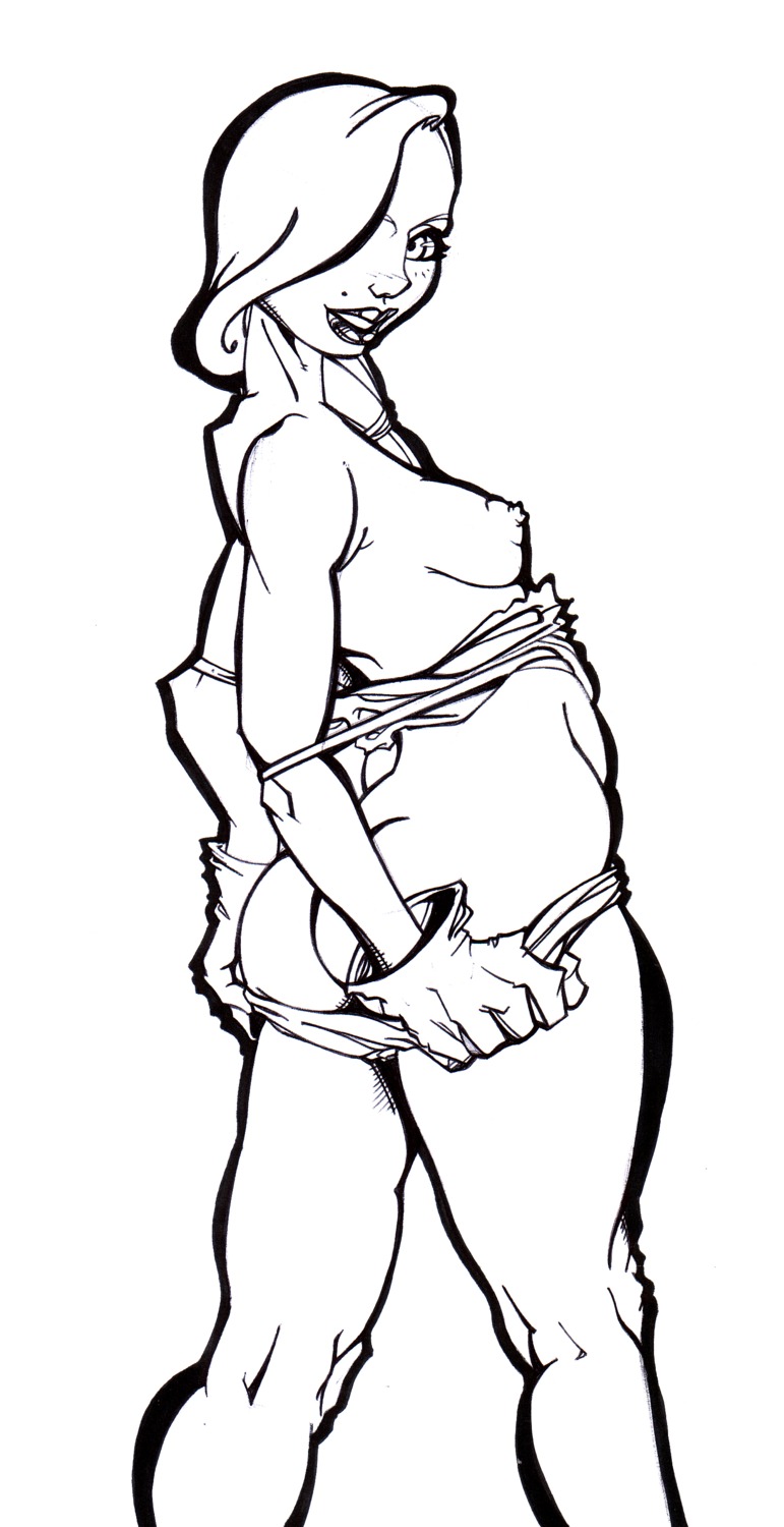 ass disney female female_only human jessica_rabbit monochrome nipples rule34 solo who_framed_roger_rabbit