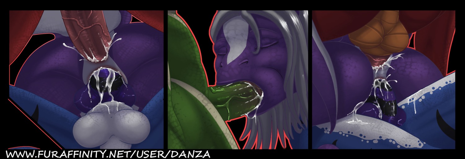 2011 all_three_filled anal anal_penetration anthro anus backsack balls bodily_fluids butt conditional_dnp cum cum_in_ass cum_in_mouth cum_in_vagina cum_inside danza danza_(character) double_penetration dragon e621 erection eyes_closed fellatio female foursome gangbang genital_fluids genitals group group_sex hi_res male male/female mythological_creature mythological_scalie mythology oral oral_penetration penetration penile penis scalie sex text triple_penetration url vaginal vaginal_penetration