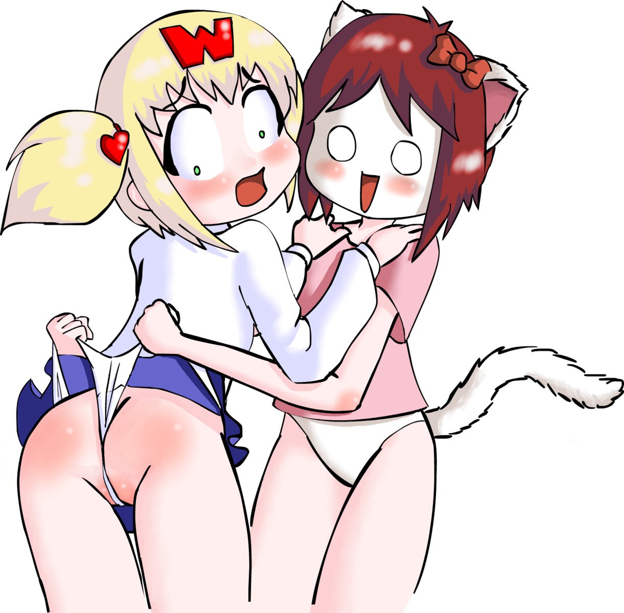 4chan animal_ears ass blush cameltoe female gkg highres moot panties pussy rule34 tail underwear wedgie wt_snacks