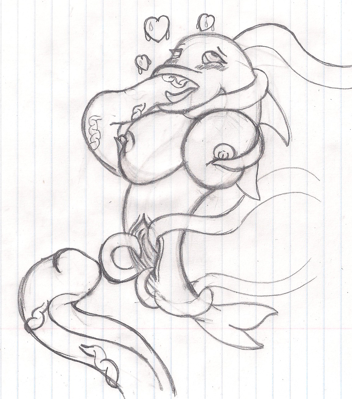 2013 aquatic big_breasts blush breasts busty_feral cetacean consentacles dolphin dragon-heart e621 female feral gaping genitals heart_symbol hi_res josephine_(dragon-heart) mammal nipples non-mammal_nipples oceanic_dolphin solo spread_vulva spreading tentacles toothed_whale traditional_media_(artwork) vulva