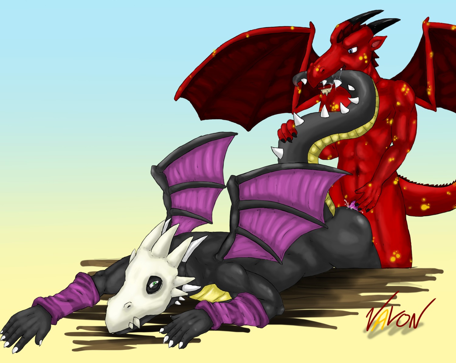absurd_res anal blue_eyes dragon duo e621 erection genitals green_eyes hi_res male male/male male_penetrated male_penetrating male_penetrating_male membrane_(anatomy) membranous_wings mythological_creature mythological_scalie mythology nude penetration penis scalie sex tail valon valon_(character) wings yeus