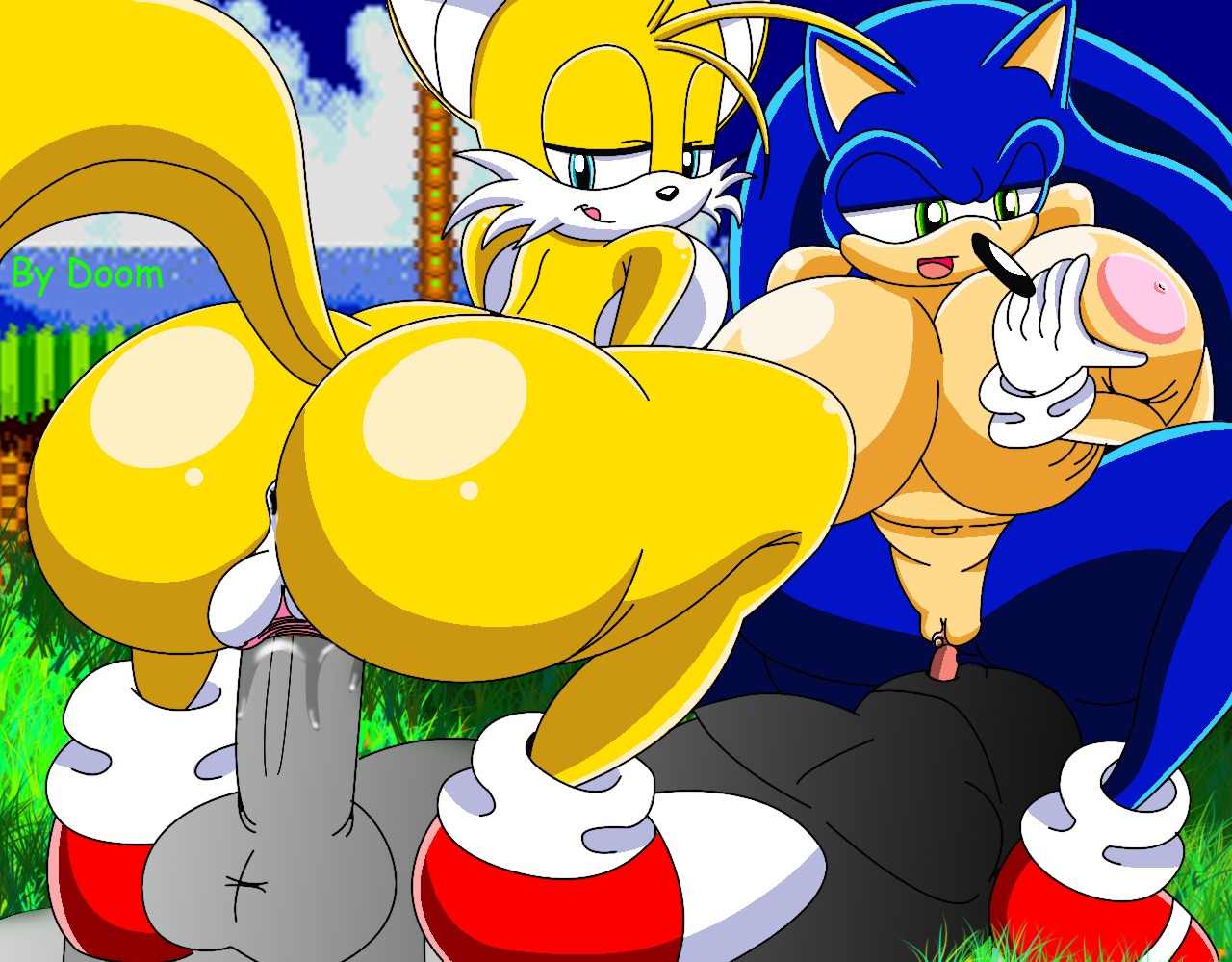 aged_up anthro anus balls big_balls big_breasts big_butt big_penis blonde_hair blue_body blue_eyes blue_fur blue_hair bodily_fluids breasts butt canid canine clitoris clothing crossgender e621 erection eulipotyphlan female footwear fox fur genital_fluids genitals green_eyes group hair hedgehog huge_breasts huge_butt licking male male/female mammal miles_prower nipples nobody147 overweight penetration penis sega sex shoes sonic_the_hedgehog sonic_the_hedgehog_(series) tail tongue tongue_out vaginal vaginal_fluids vaginal_penetration vulva