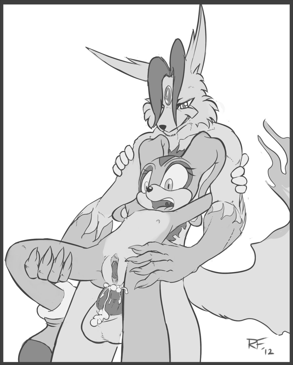 1boy 1girls 2012 anal anal_sex anthro balls ballsack body_fur buggery cream_the_rabbit erection female furry interspecies male monochrome nipples nude penis pussy r-fenrir rabbit rule34 scrotum sega smooth_penis sonic_(series) sonic_the_hedgehog_(series) straight testicles toony vagina