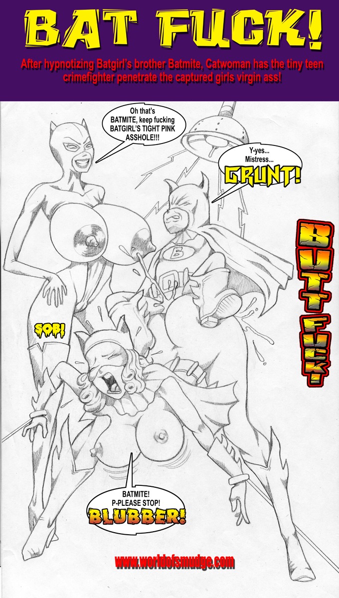 anal anal_sex ass barbara_gordon batgirl batman_(series) batmite bent_over big_ass big_breasts breasts catwoman closed_eyes color crying cum cum_inside dc dc_comics ejaculation female from_behind huge_breasts huge_nipples hypnosis hypnotized incest internal mind_control monochrome nipples pain penetration rape rule34 selina_kyle sex smudge tears