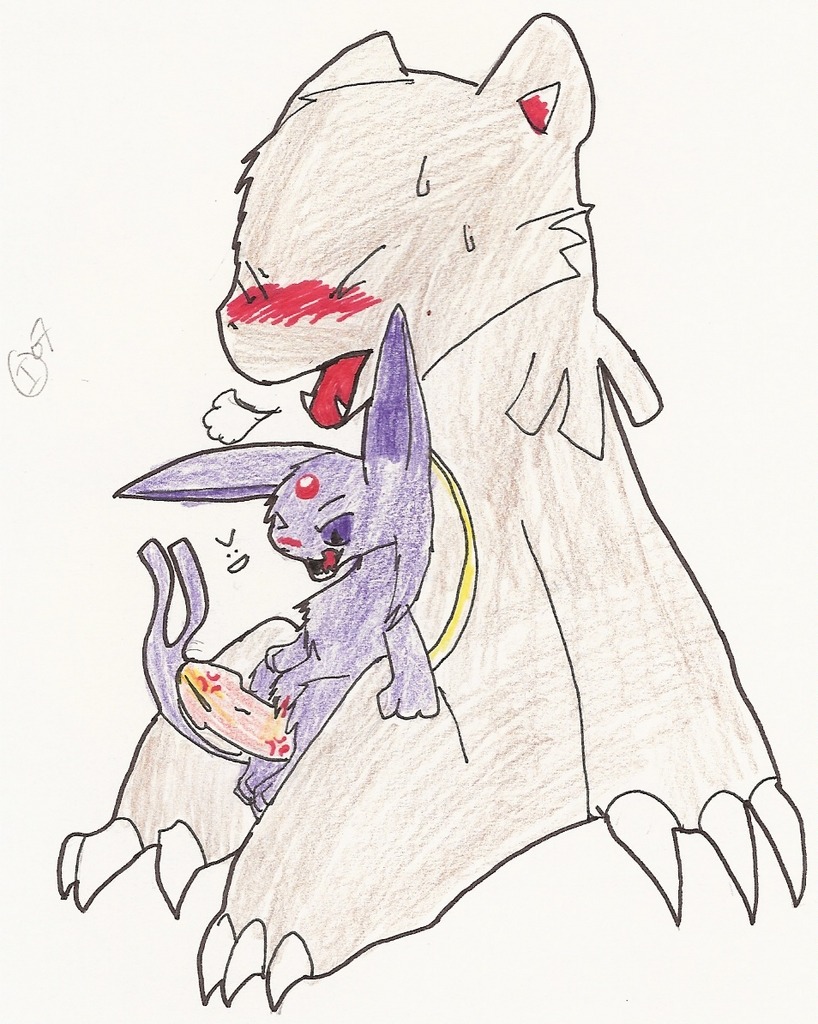 color eeveelution espeon female feral fur furry interspecies nintendo pokemon pokemon_(species) rule34 ursaring