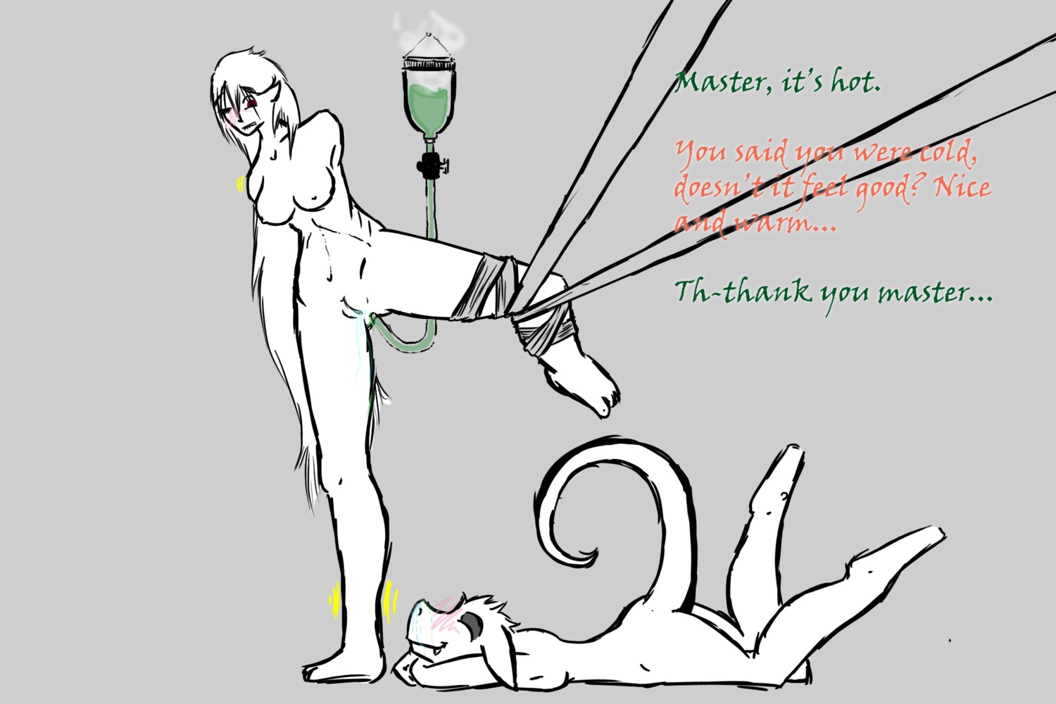 2_missing_limbs 3:2 amputee anal anal_penetration bdsm black_eyes blush bondage bound boywiththebrokenhalo breasts creep cutebold disability double_amputee dungeons_and_dragons duo dwarf_fortress e621 eadoo enema enema_bag english_text female fur furred_kobold furred_scalie genitals hair hasbro hi_res human kobold long_hair mammal missing_all_arms missing_arm nude partially_colored penetration reptile scalie simple_background smile text vulva wizards_of_the_coast