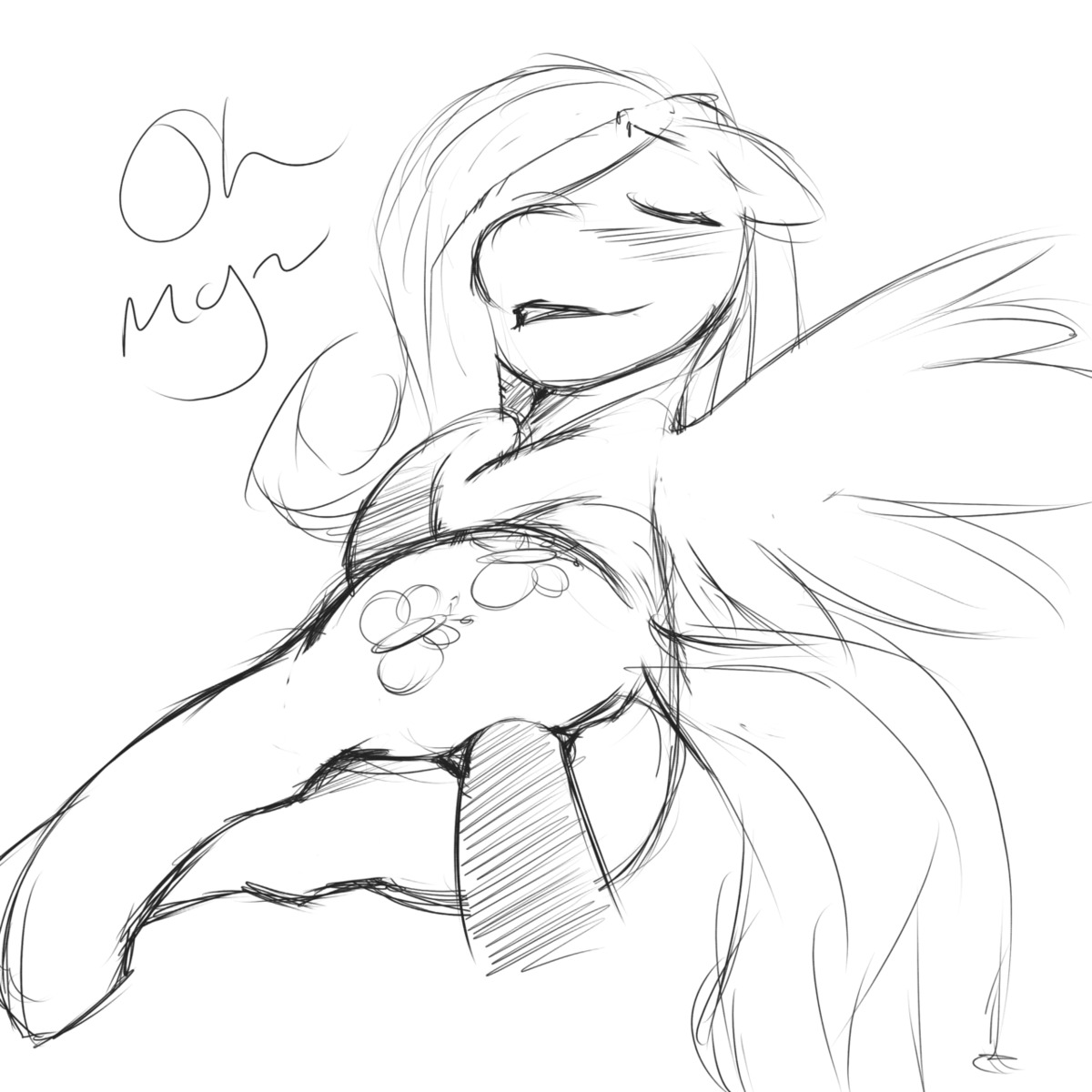 equine female feral florecentmoo fluttershy_(mlp) friendship_is_magic horse my_little_pony pegasus pony rule34 smooth_skin tagme tail