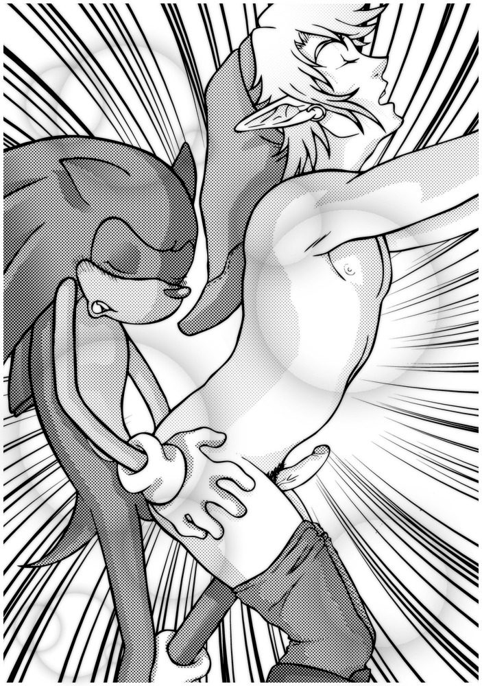 anthro crossover elf furry gay hedgehog interspecies link male male_only mammal multiple_males rockgaara rule34 sex size_difference sonic_(series) sonic_the_hedgehog straight_hair tagme the_legend_of_zelda toony yaoi