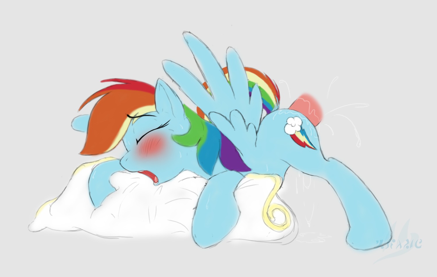 2014 blue_body blue_feathers blue_fur blush disembodied_penis drake_drachenlicht duo e621 equid equine erection faceless_character faceless_male feathered_wings feathers female female_focus feral friendship_is_magic from_behind_position fur genitals hair hasbro hi_res male male/female mammal multicolored_hair my_little_pony mythological_creature mythological_equine mythology nude open_mouth pegasus penis rainbow_dash_(mlp) rainbow_hair sex side_view solo_focus wings