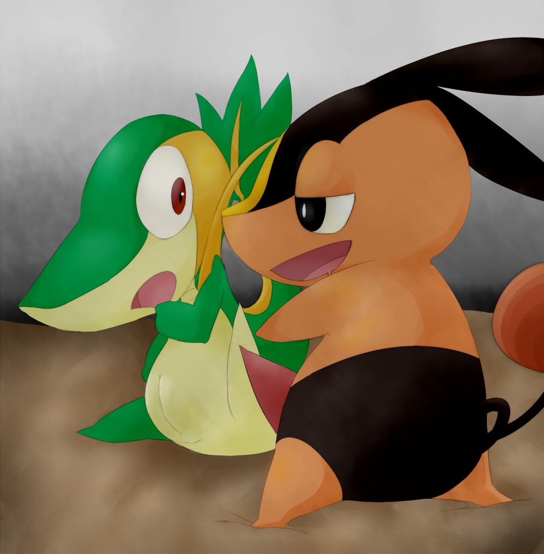color female feral interspecies male nude penis pokemon pokemon_(species) pussy rule34 snivy straight tagme tepig vulva