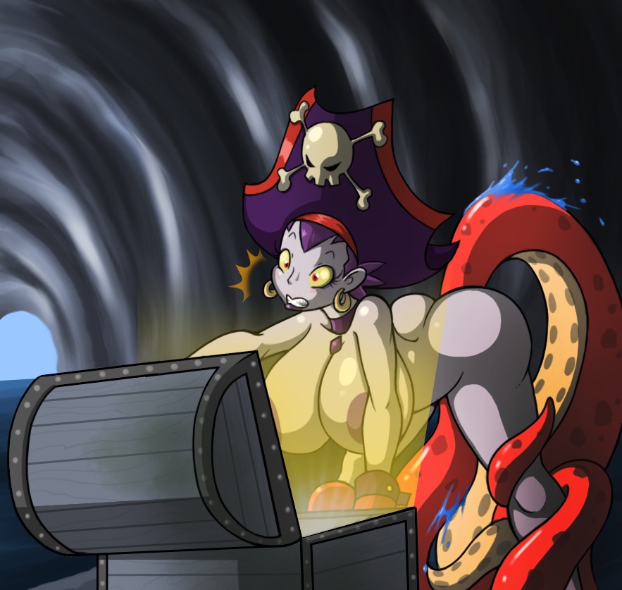 2011 big_breasts breasts cave e621 ear_piercing female hair humanoid imminent_rape imminent_sex imminent_tentacle_rape lordstevie monster_girl_(genre) nipples not_furry piercing pirate purple_hair purple_nipples red_eyes risky_boots sea shantae_(series) solo tentacles treasure_chest water wayforward yellow_sclera