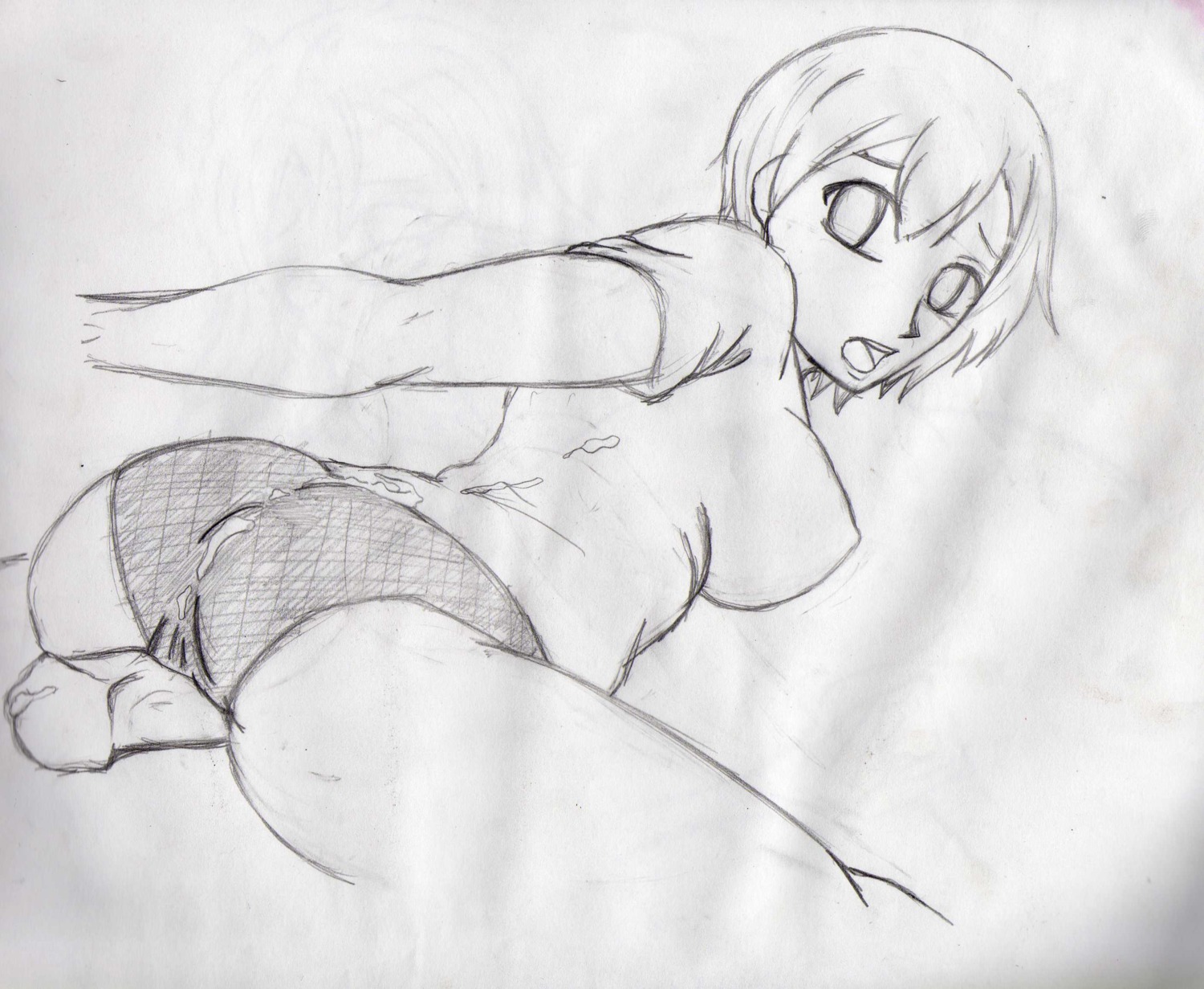 1girls arms ass assjob back bangs bare_shoulder breasts buttjob cum cum_on_ass cum_on_back ejaculation erect_nipple eyebrows fairy_tail female female_only lisanna_strauss male monochrome nipples open_mouth penis pussy rule34 shirt short_hair shorts sideboob sketch solo teeth thick_thighs thighs tongue vagina