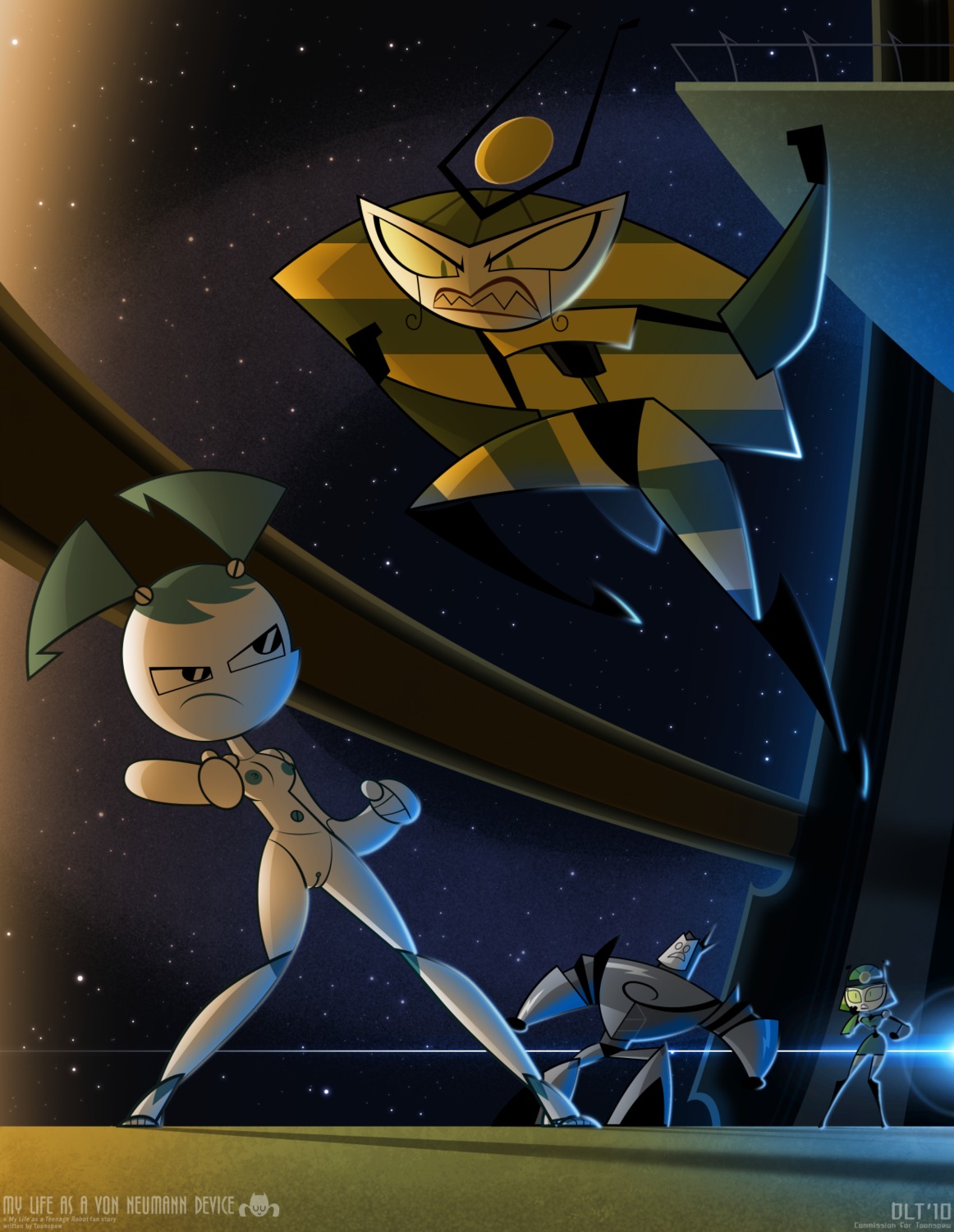 dlt female jenny_wakeman my_life_as_a_teenage_robot queen_vexus rule34 silver_shell smooth_skin vega_(mlaatr) vexus