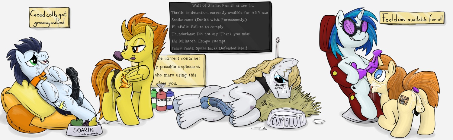 absurd_res accessory anal anal_penetration anatomically_correct anatomically_correct_genitalia anatomically_correct_vulva animal_dildo animal_genitalia animal_penis animal_sex_toy animal_vulva blue_body blue_feathers bodily_fluids bruised brush buttplug cock_ring collar cum cum_in_mouth cum_inside cum_on_face cunnilingus digital_media_(artwork) dildo dominant dominant_female double_dildo e621 ejaculation english_text equid equine equine_dildo equine_genitalia equine_penis equine_vulva erection feathered_wings feathers feeldoe female feral friendship_is_magic genital_fluids genitals group hasbro hi_res horn horse humiliation jewelry leash male male/female male_penetrated mammal my_little_pony mythological_creature mythological_equine mythology nude oral orgasm pegasus penetration penis penis_accessory penis_jewelry plug_(sex_toy) pony prince_blueblood_(mlp) sex sex_toy smudge_proof soarin_(mlp) spitfire_(mlp) squash_soup submissive submissive_male text unicorn utopia_planitia vaginal vaginal_fluids vaginal_squirting vinyl_scratch_(mlp) vulva whoop wings wonderbolts_(mlp) yellow_body yellow_feathers