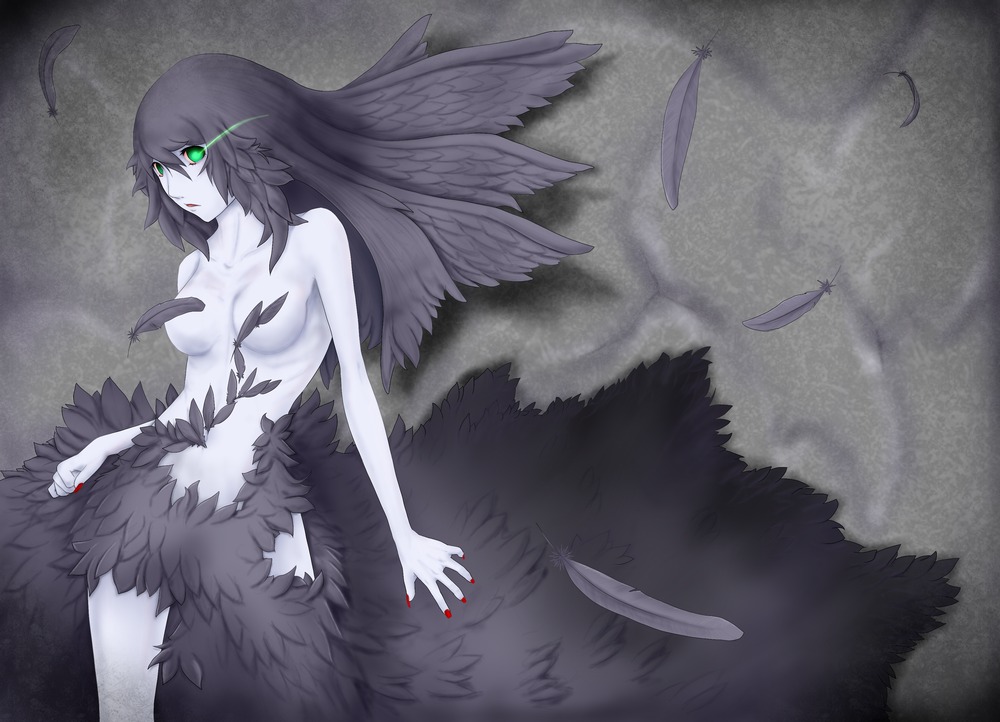 1girls black_hair fabled_grimro female pale_skin rule34 usoutsuki wings yu-gi-oh!