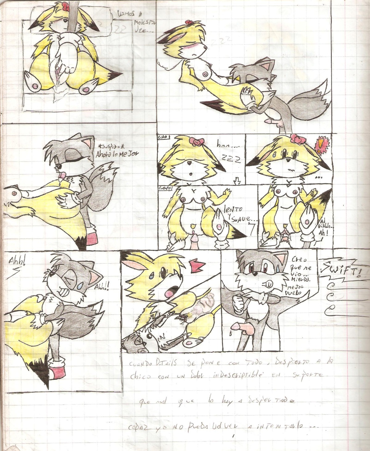 bomberman comic female jagoth louie_(bomberman) miles_tails_prower rooey rule34 sonic_(series) tagme tails traditional_media_(artwork)