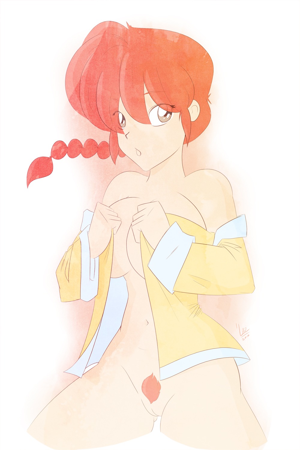 1girls breasts clothing female female_only large_breasts laz_(madefromlazers) pubic_hair ranma-chan ranma_1/2 ranma_saotome rule34 solo tagme