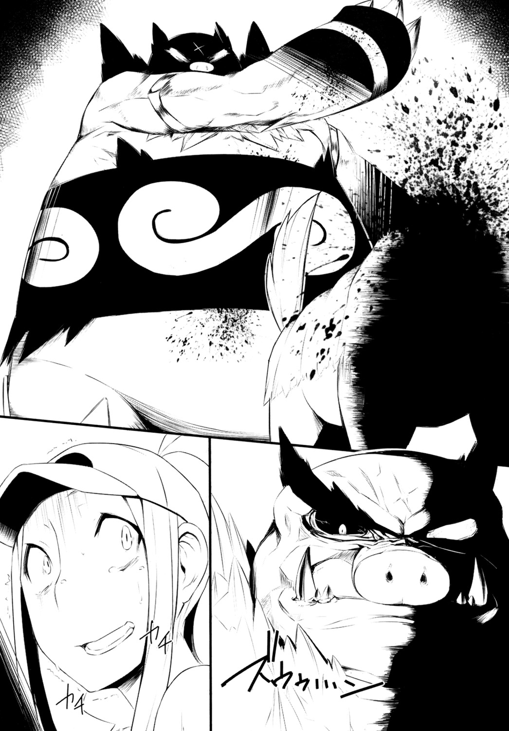 blood comic faithful_tepig female hilda_(pokemon) human interspecies nintendo pokemon rule34