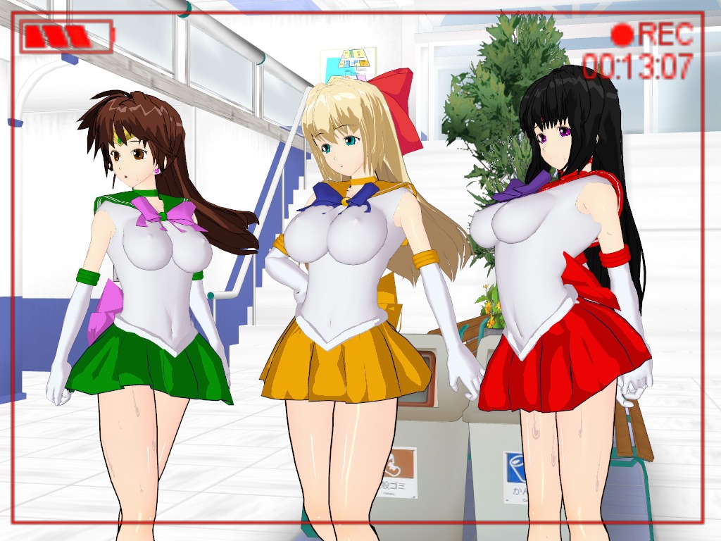 3d 3girls big_breasts bishoujo_senshi_sailor_moon bow breasts cel_shading cleavage clothing erect_nipples erect_nipples_under_clothes female female_only human makoto_kino minako_aino multiple_females nipples oogami recording rei_hino rule34 sailor_jupiter sailor_mars sailor_venus skirt small_breasts