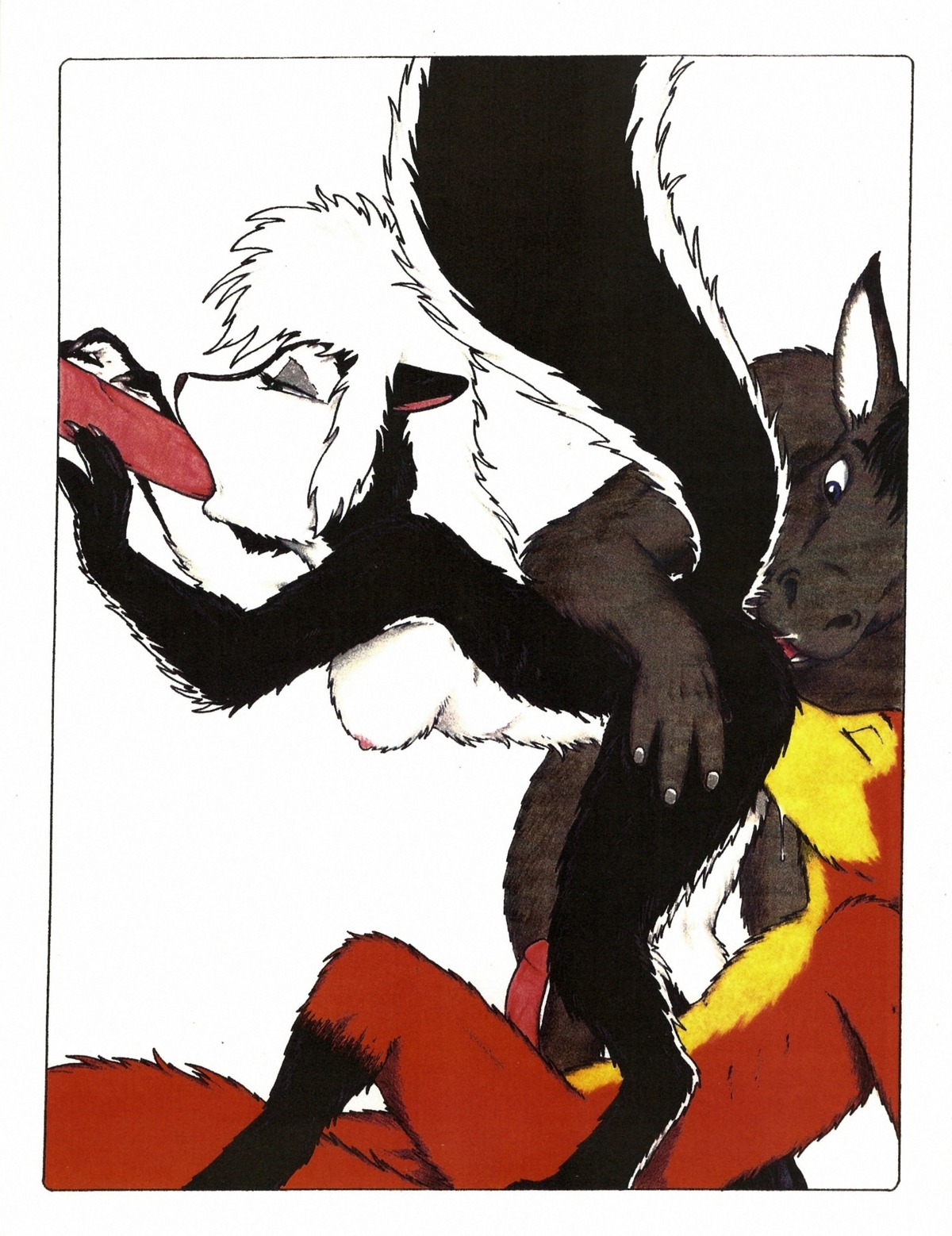 absurd_res anal anal_penetration anthro anthro_on_anthro asinus barefoot breasts canid canine cunnilingus disembodied_penis donkey e621 equid equine erection feet fellatio female fox gangbang genitals group group_sex hi_res james_m_hardiman licking lori_(jmh) male male/female male_penetrating mammal mephitid nude oral oral_penetration oral_sandwich penetration penile penis raised_tail rimming sex side_boob simple_background skunk tail tongue tongue_out vaginal white_background