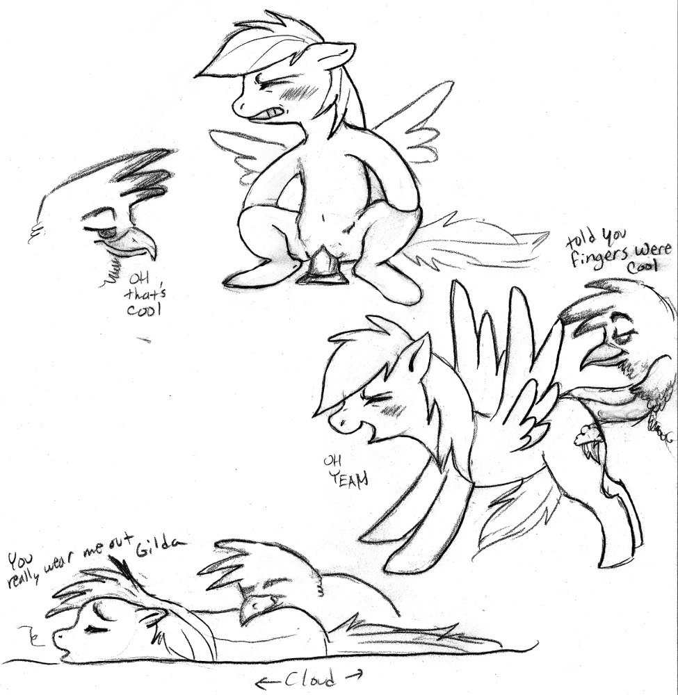 avian cutie_mark equine female feral friendship_is_magic gilda gilda_(mlp) horse mammal my_little_pony mythological_avian mythological_creature mythological_equine mythology pegasus pony rainbow_dash_(mlp) rule34 smile smooth_skin tagme tail wings yuri