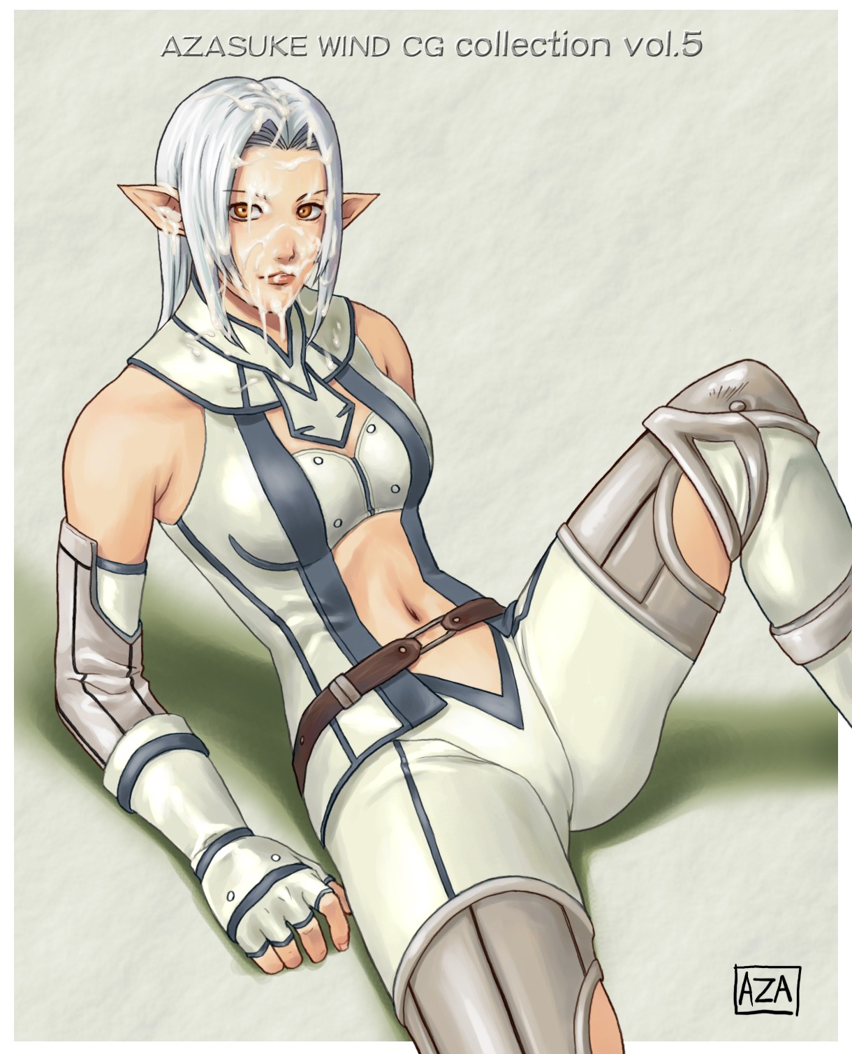 azasuke cum elf elvaan female female_only final_fantasy final_fantasy_xi highres pointy_ears rule34 solo