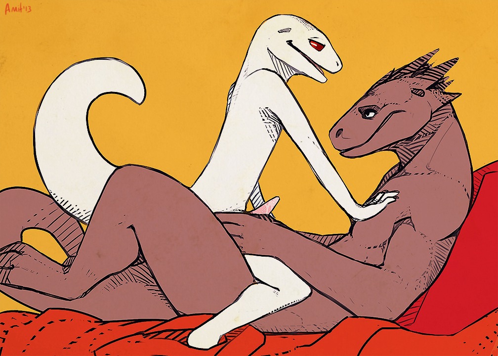 2013 albino amit anthro bodily_fluids claws cum duo e621 earhole erection eublepharid gecko genital_fluids genitals larger_male leopard_gecko lizard male male/male nude orange_background penis reptile scalie sex simple_background size_difference sketch smaller_male tail tongue