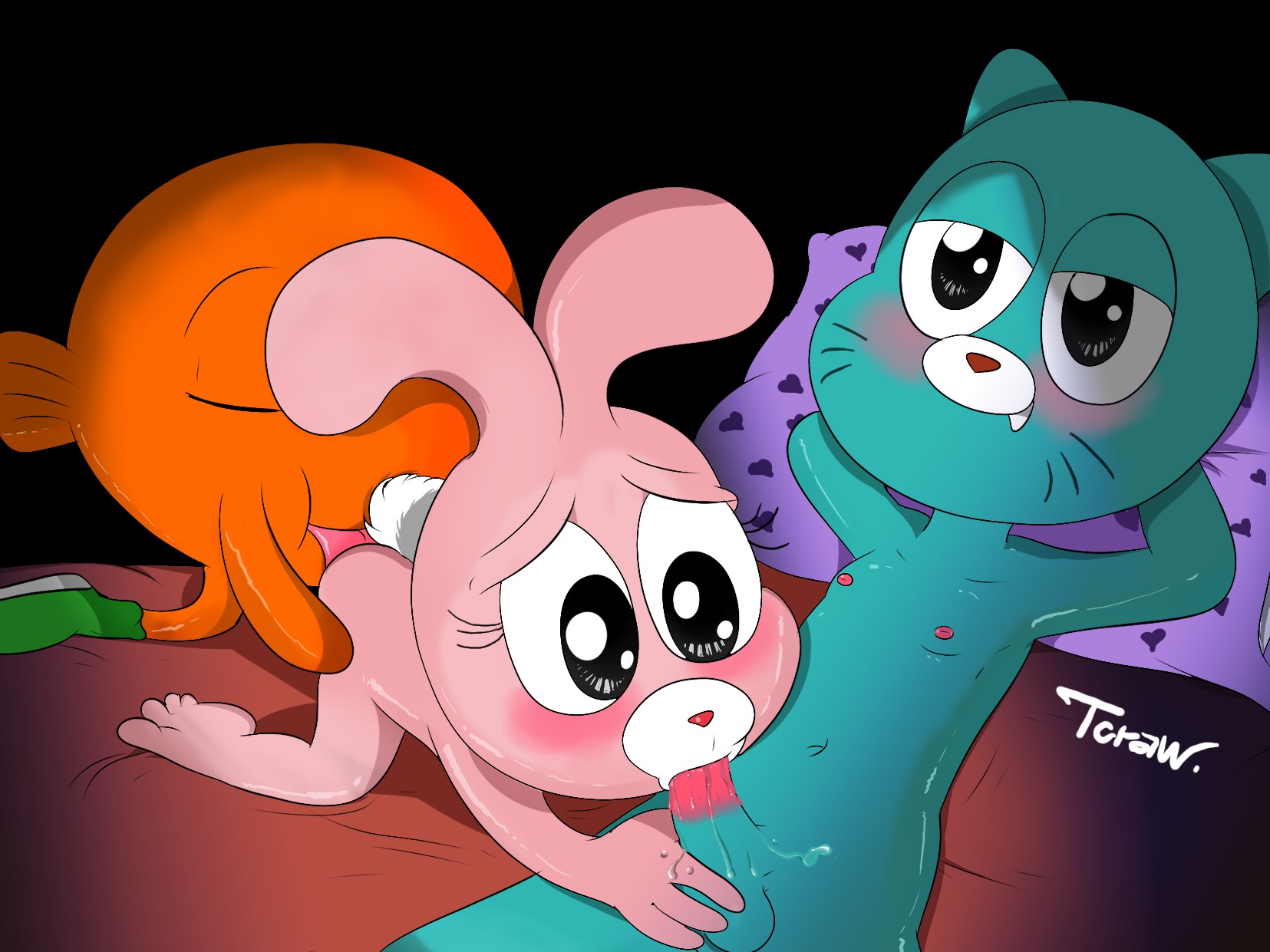 anais_watterson cartoon_network darwin_watterson female gumball_watterson incest rule34 sketch tecraudio the_amazing_world_of_gumball young