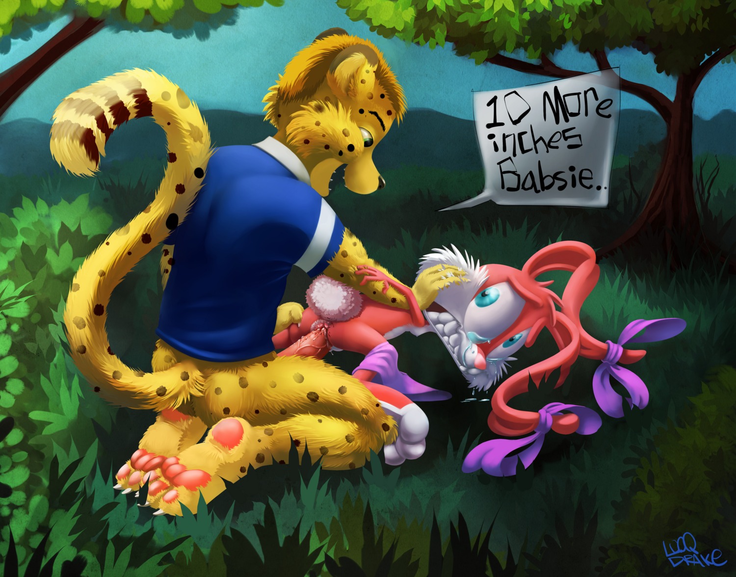1boy 1girls animal_penis anthro babs_bunny color erection female furry interspecies looqdrake male penis penis_in_vagina pussy rabbit rule34 sex straight tail teeth text tiny_toon_adventures toony uncensored vaginal_penetration veiny_penis warner_brothers