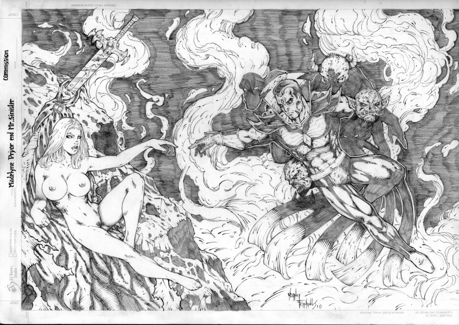 1girls 2boys female fine_art_parody goblin_queen_(x-men) inferno madelyne_pryor male marvel marvel_comics mister_sinister nathaniel_essex no_source nude nude_female rule34 sword the_creation_of_adam vagner_fernandes x-men