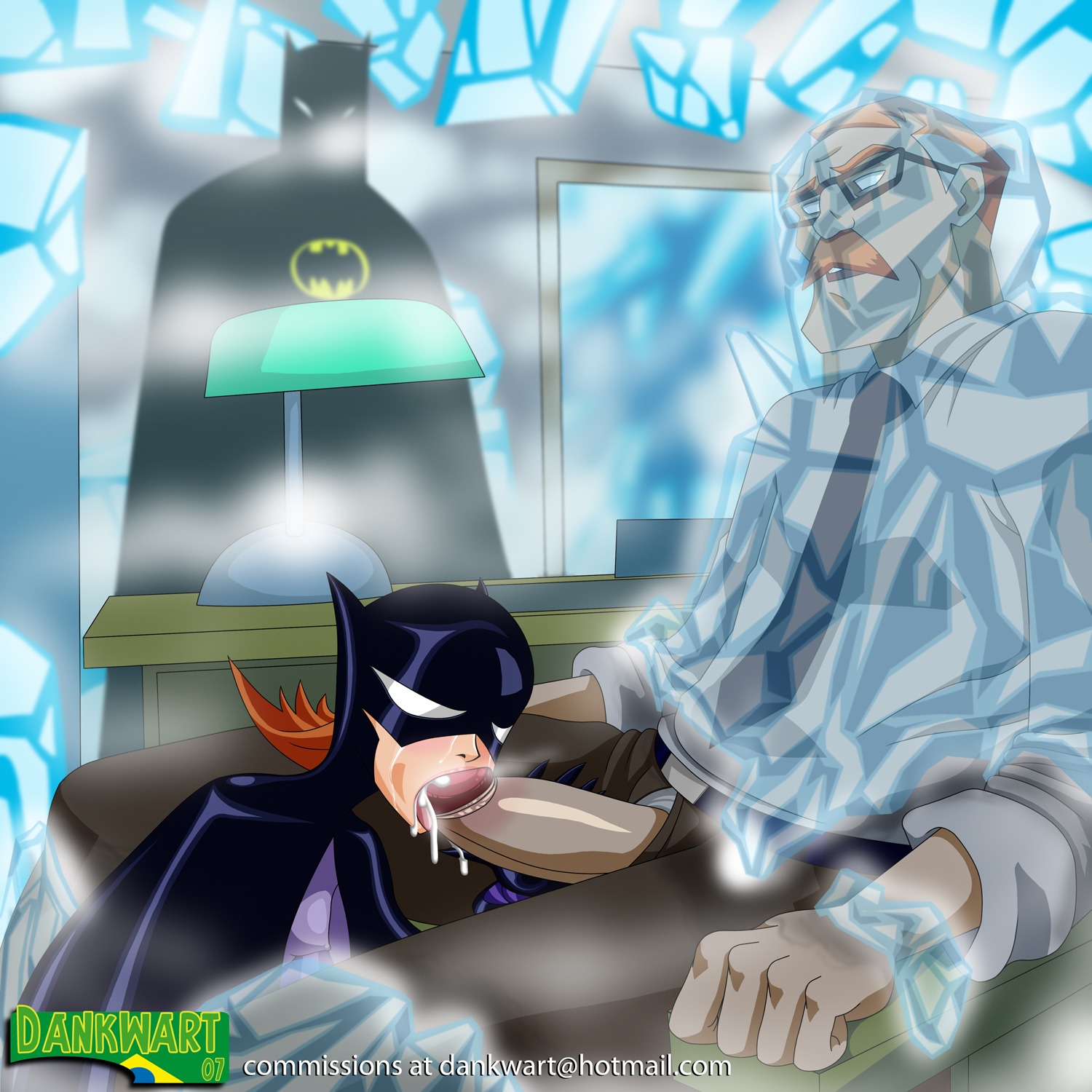 1girls 2boys age_difference barbara_gordon batgirl batgirl_(the_batman) batman batman_(bruce_wayne) batman_(series) being_watched big_penis blowjob breasts bruce_wayne cape cum cum_in_mouth cum_inside dankwart daughter dc dc_comics duo duo_focus father father_and_daughter fellatio female flustered forced frozen glasses ice incest james_gordon male mask open_pants oral pants penis penis_out perky_breasts perky_nipples purple_clothing red_hair rule34 shiny_clothes side_view silhouette sitting small_breasts tears the_batman_(tv_series) voyeur watermark white_eyes