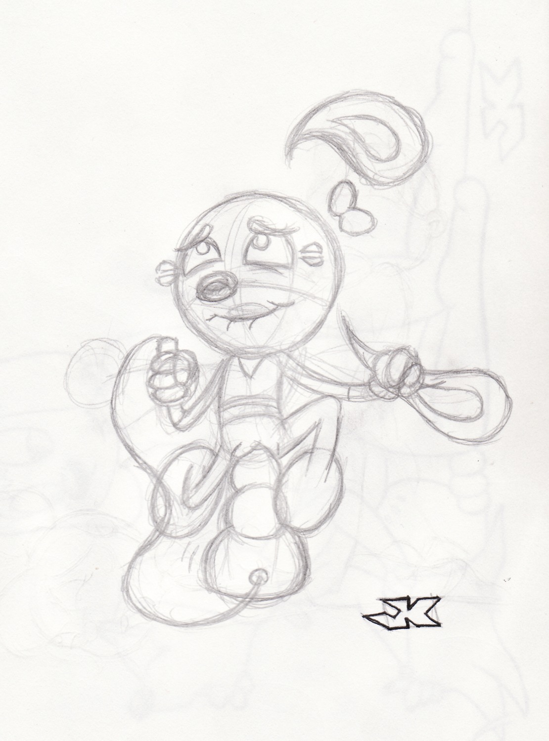 1girls black_and_white female jk rabbit rule34 sketch yin_(yin_yang_yo!) yin_yang_yo!