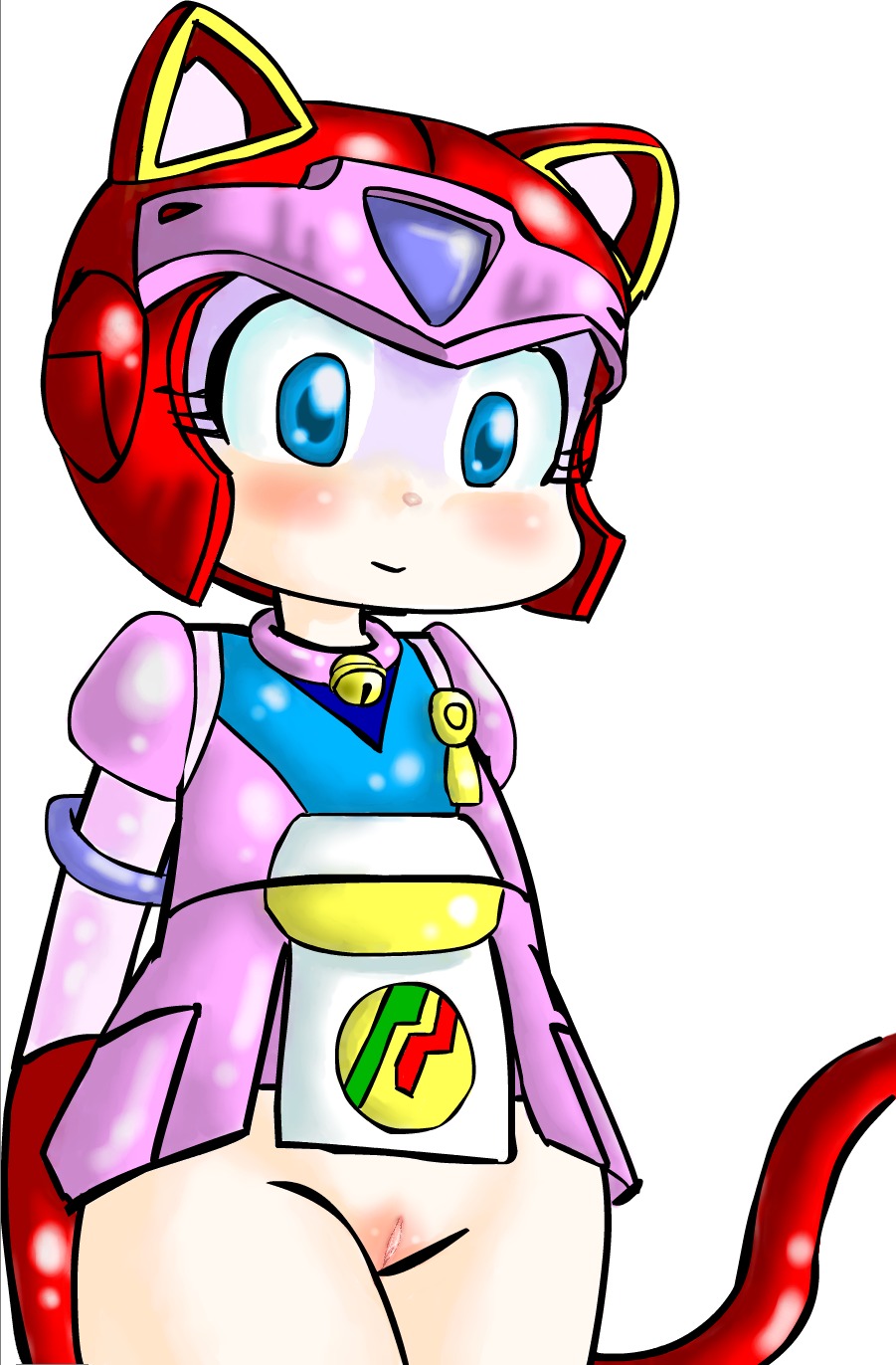 1girls 2010 anthro armor breasts domestic_cat feline female fur furry gkg helmet kemono light-skinned_female light_skin mammal pink_fur polly_esther pussy rule34 samurai_pizza_cats solo tagme tail