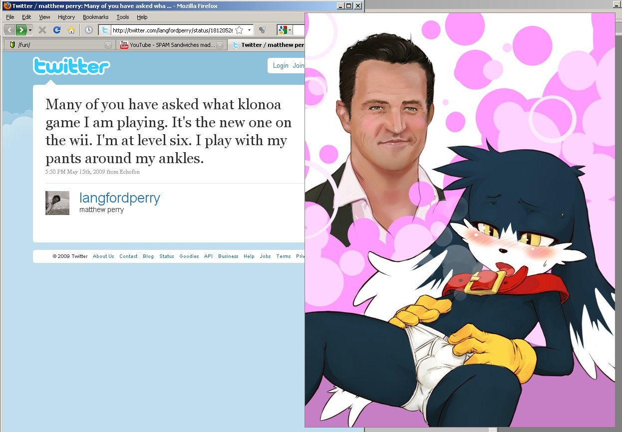 abstract_background anthro balls_outline bandai_namco belt big_collar blush briefs bulge clothed clothing collar collar_over_shoulder detailed_bulge domestic_cat duo e621 english_text felid feline felis firefox fur furi genital_outline human jig kemono klonoa klonoa_(series) male mammal matthew_perry microsoft microsoft_windows mozilla open_mouth oversized_collar penis_outline real_world screencap self_grope text tighty_whities twitter underwear user_avatar user_interface web_browser white_briefs white_clothing white_underwear window_(computing) y2k_(graphic_design) young young_anthro young_male
