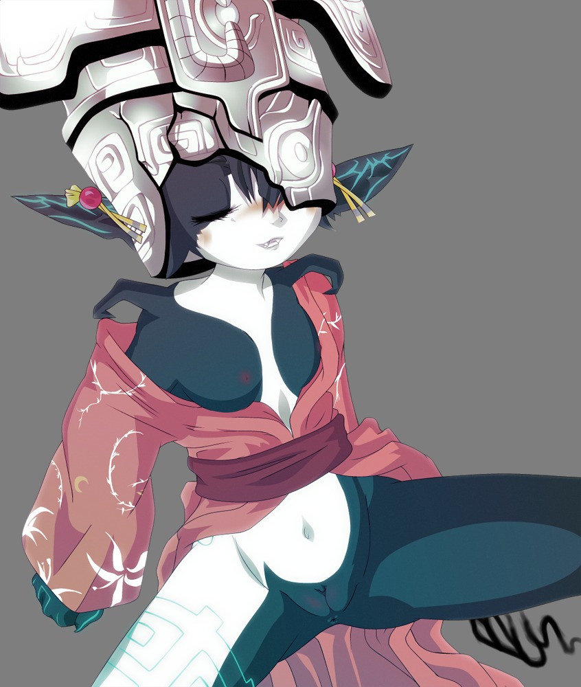 alpha_channel anus artist_collaboration asian_clothing blush breasts buttercup_saiyan clothing e621 east_asian_clothing female flat_chested fused_shadow genitals headgear headwear humanoid humanoid_pointy_ears japanese_clothing midna nintendo nipples not_furry nude pointy_ears simple_background solo teeth the_legend_of_zelda transparent_background twili twilight_princess vulva zone