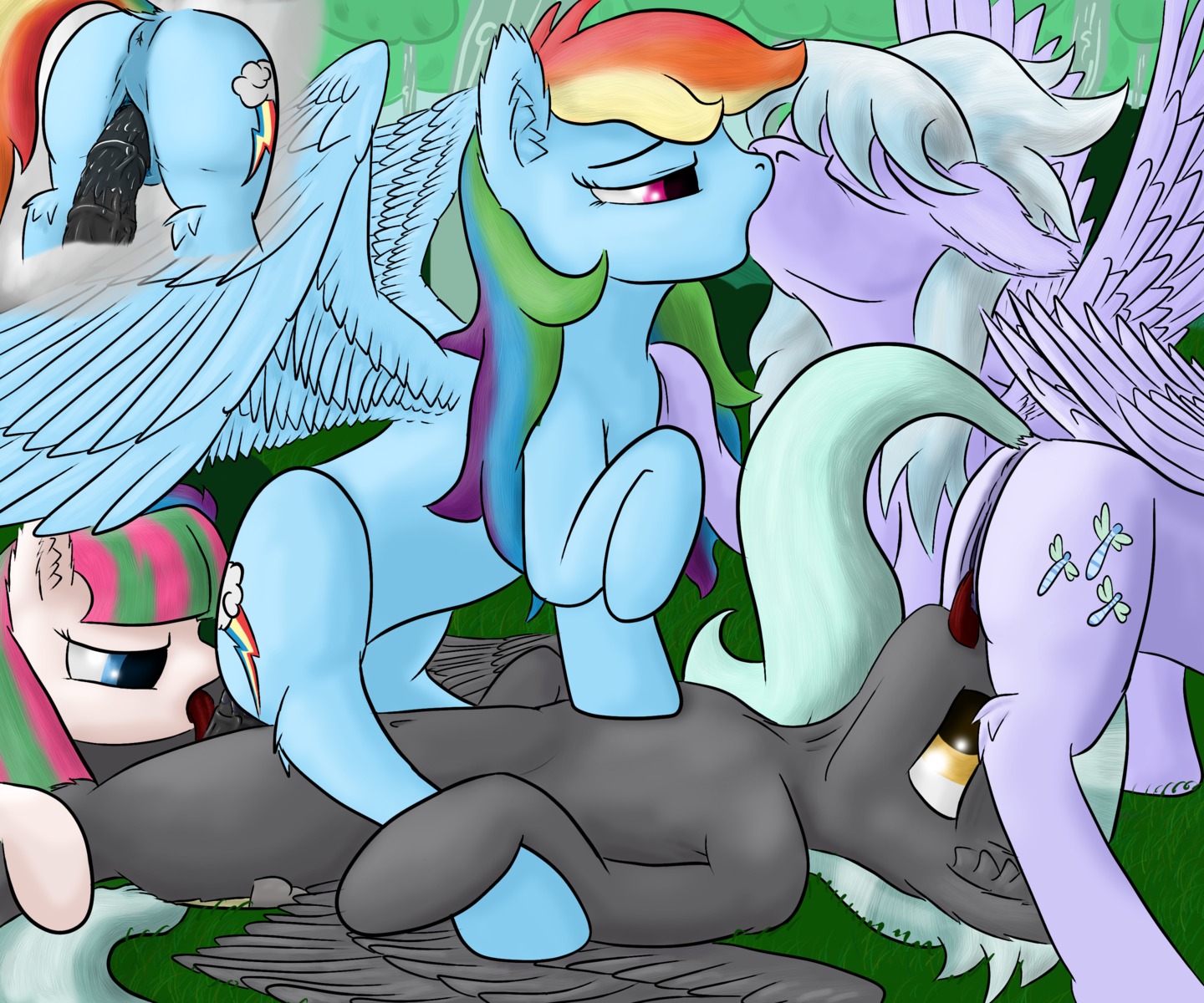 2013 6:5 absurd_res animal_genitalia animal_penis anthro anthrofied anus balls being_watched bisexual black_hair blossomforth_(mlp) blue_body blue_eyes blue_feathers blue_fur bodily_fluids cloud_chaser_(mlp) cowgirl_position cunnilingus cutie_mark e621 english_text equid equine equine_genitalia equine_penis erection eye_contact feathered_wings feathers female female/female female_on_top feral feral_on_feral flitter_(mlp) friendship_is_magic from_front_position fur gangbang genitals group group_sex hair hasbro hi_res indirect_incest_(lore) kiss_on_lips kissing looking_at_another lying male male/female male_on_bottom male_penetrating mammal multicolored_hair my_little_pony mythological_creature mythological_equine mythology on_back on_bottom on_top oral outside pegasus penetration penis purple_body purple_eyes purple_fur rainbow_dash_(mlp) rainbow_hair sex straddling sweat text thunderlane_(mlp) vaginal vaginal_penetration vulva wings xanthor yellow_eyes