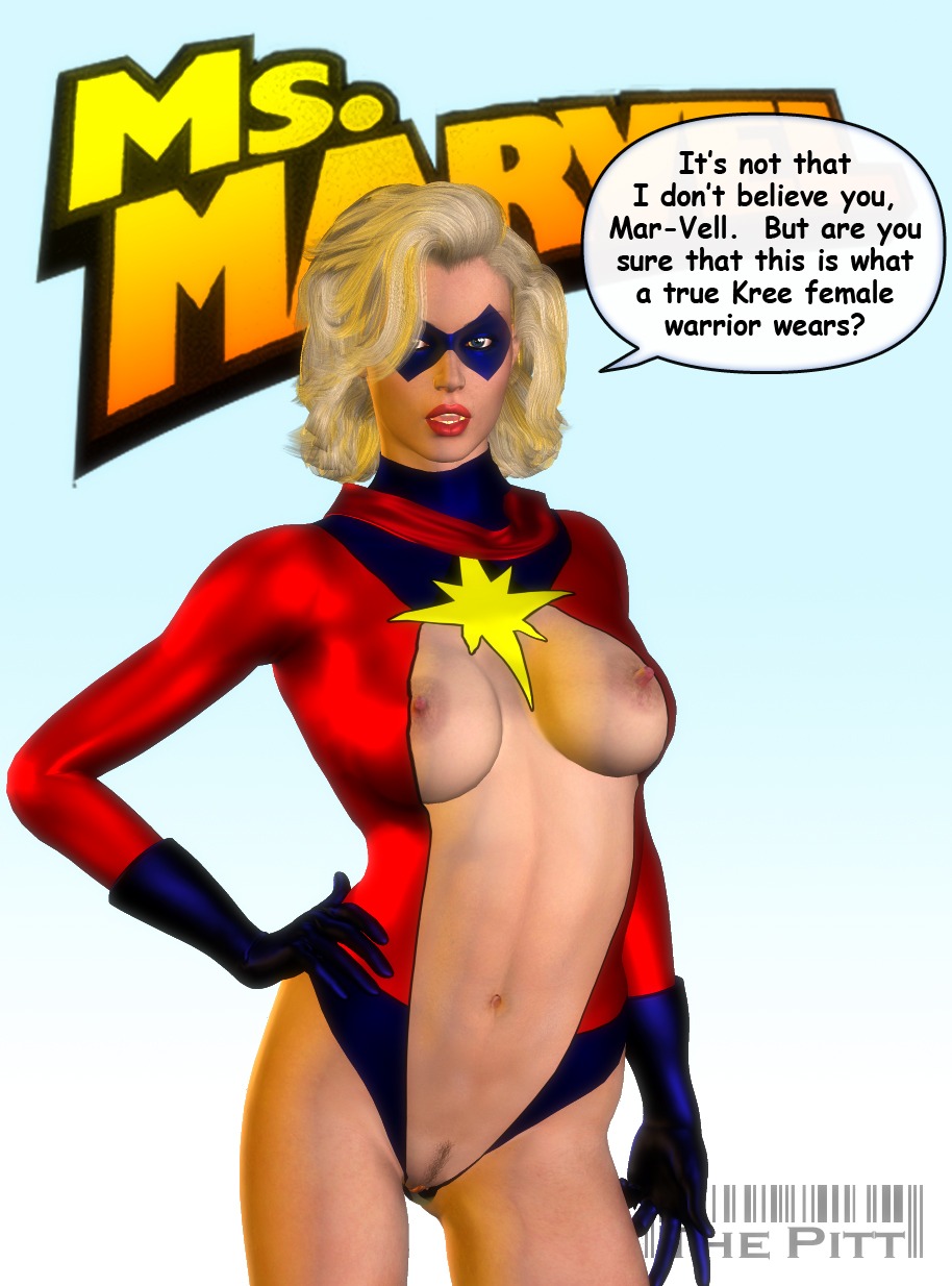 3d avengers carol_danvers coercion female marvel marvel_comics ms._marvel_(carol_danvers) ms._marvel_(original_costume) offscreen_character revealing_clothes rule34 straight_hair the_pitt tricked tricked_into_exposure