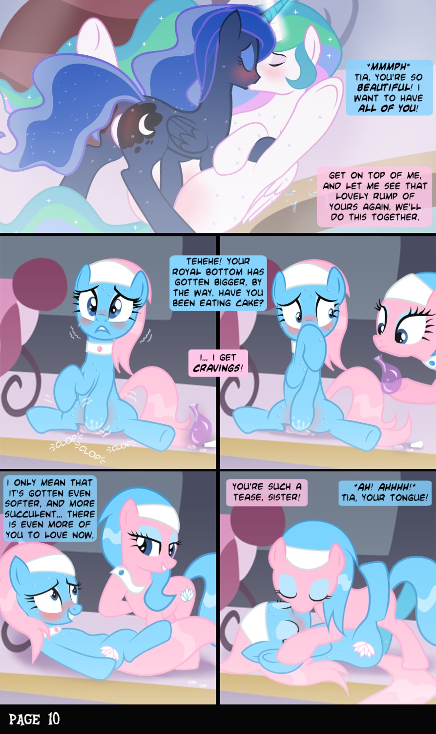 accessory aloe_(mlp) blue_body blue_eyes blue_feathers blush bodily_fluids clothing collar comic dialogue e621 earth_pony english_text equid equine eyes_closed feathered_wings feathers female female/female feral feral_on_feral friendship_is_magic from_front_position genital_fluids group hasbro headband hi_res hooves horn horse incest_(lore) kiss_on_lips kissing legs_up lotus_(mlp) lying mammal masturbation missionary_position my_little_pony mythological_creature mythological_equine mythology nude on_back pony princess_celestia_(mlp) princess_luna_(mlp) rubbing sex sibling_(lore) sister_(lore) sisters_(lore) smile spa spread_legs spreading stated_incest sweat tail text twincest_(lore) twins_(lore) underhoof undressing unknown_artist vaginal vaginal_fluids vaginal_masturbation voyeur white_body white_feathers winged_unicorn wings
