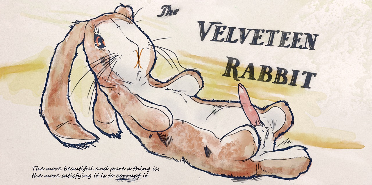 anus balls brown_body brown_fur buttercup_saiyan dialogue e621 english_text erection fur genitals male multicolored_body multicolored_fur penis plushie simple_background solo text the_velveteen_rabbit two_tone_body two_tone_fur white_background white_body white_fur