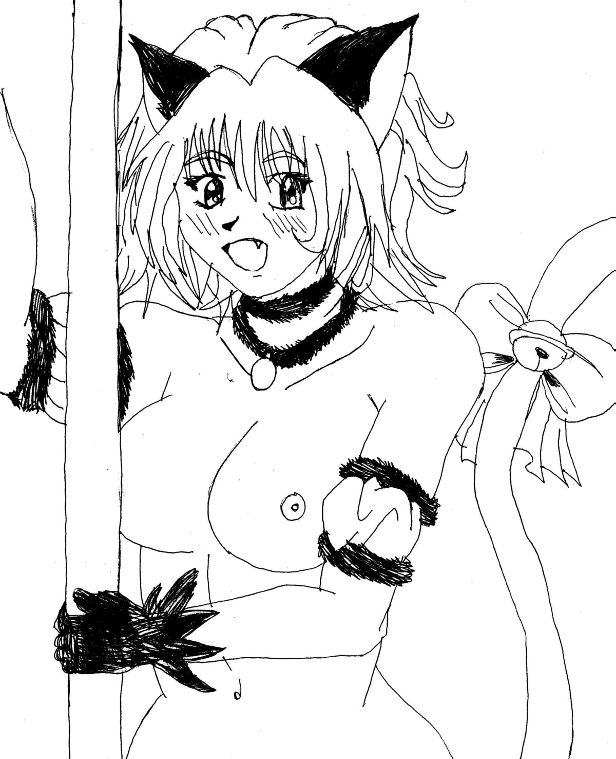 female ichigo_momomiya mew_ichigo monochrome rule34 tagme tokyo_mew_mew