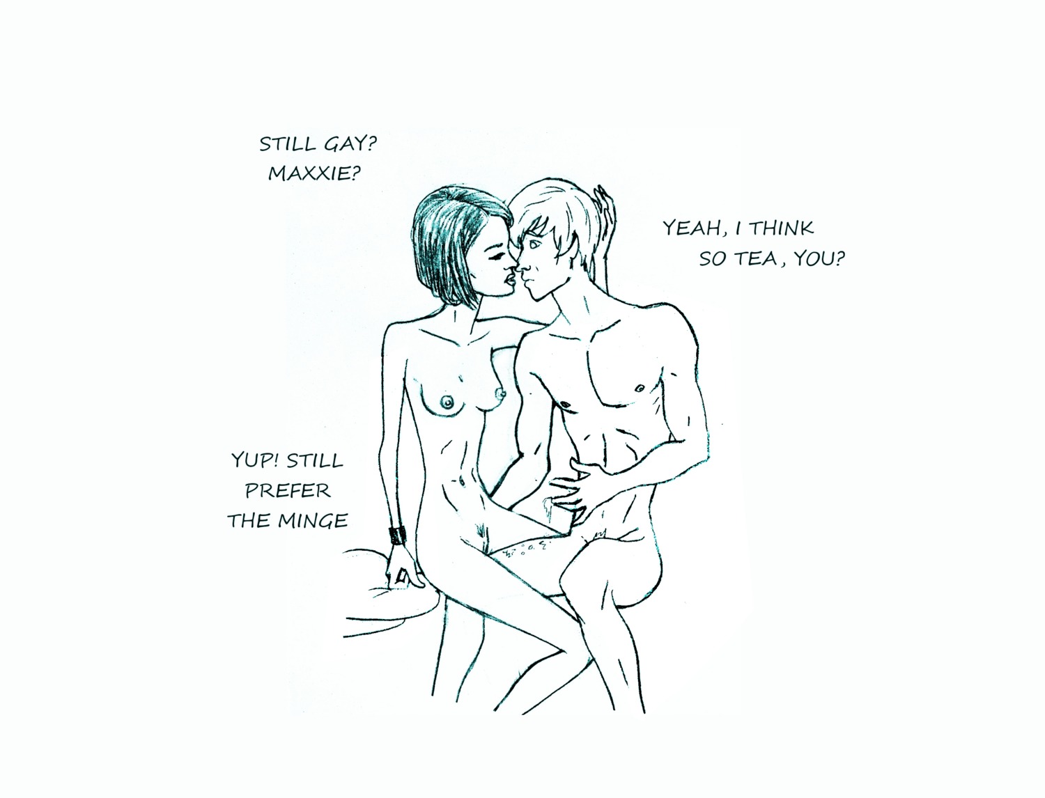 breasts female human male maxxie_(character) monochrome rule34 skins_(copyright) small_breasts straight tagme tea_(character)