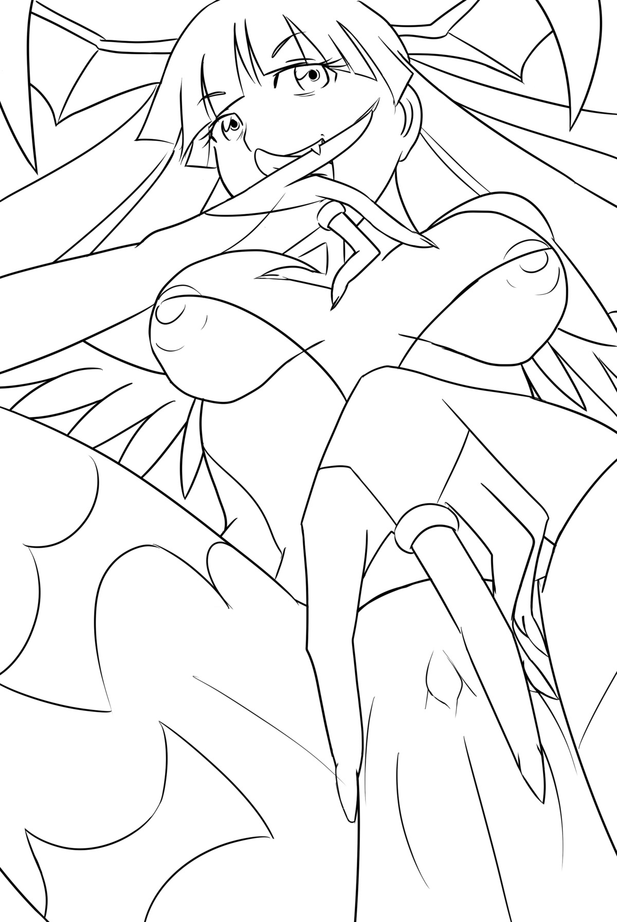 breasts clitoris clothing darkstalkers drawn erect_nipples erect_nipples_under_clothes female morrigan_aensland nangoku nipples pussy rule34 small_breasts tagme