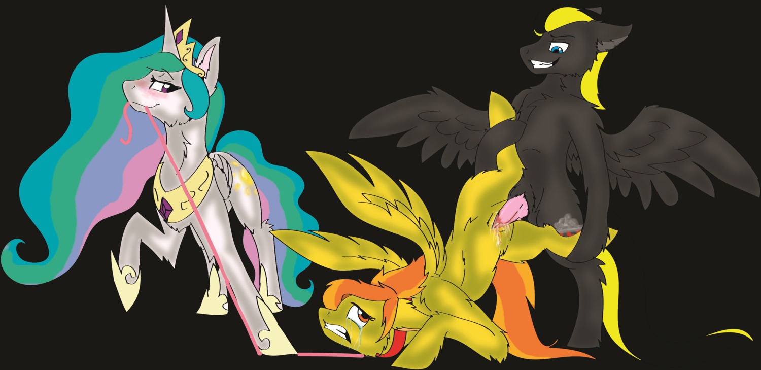 2012 absurd_res assisted_rape black_body black_feathers blood blush bodily_fluids canon_x_oc cielo_rey collar crown cum cutie_mark e621 equid equine erection fan_character feathered_wings feathers female feral flightless forced friendship_is_magic genital_fluids genitals group hair hasbro headgear hi_res horn leash male male/female mammal my_little_pony mythological_creature mythological_equine mythology nude pegasus penetration penile penile_penetration penis penis_in_vagina princess princess_celestia_(mlp) punishment quadruped rape royalty sex spitfire_(mlp) tail vaginal vaginal_penetration vulva white_body white_feathers winged_unicorn wings wonderbolts_(mlp) yellow_body yellow_feathers