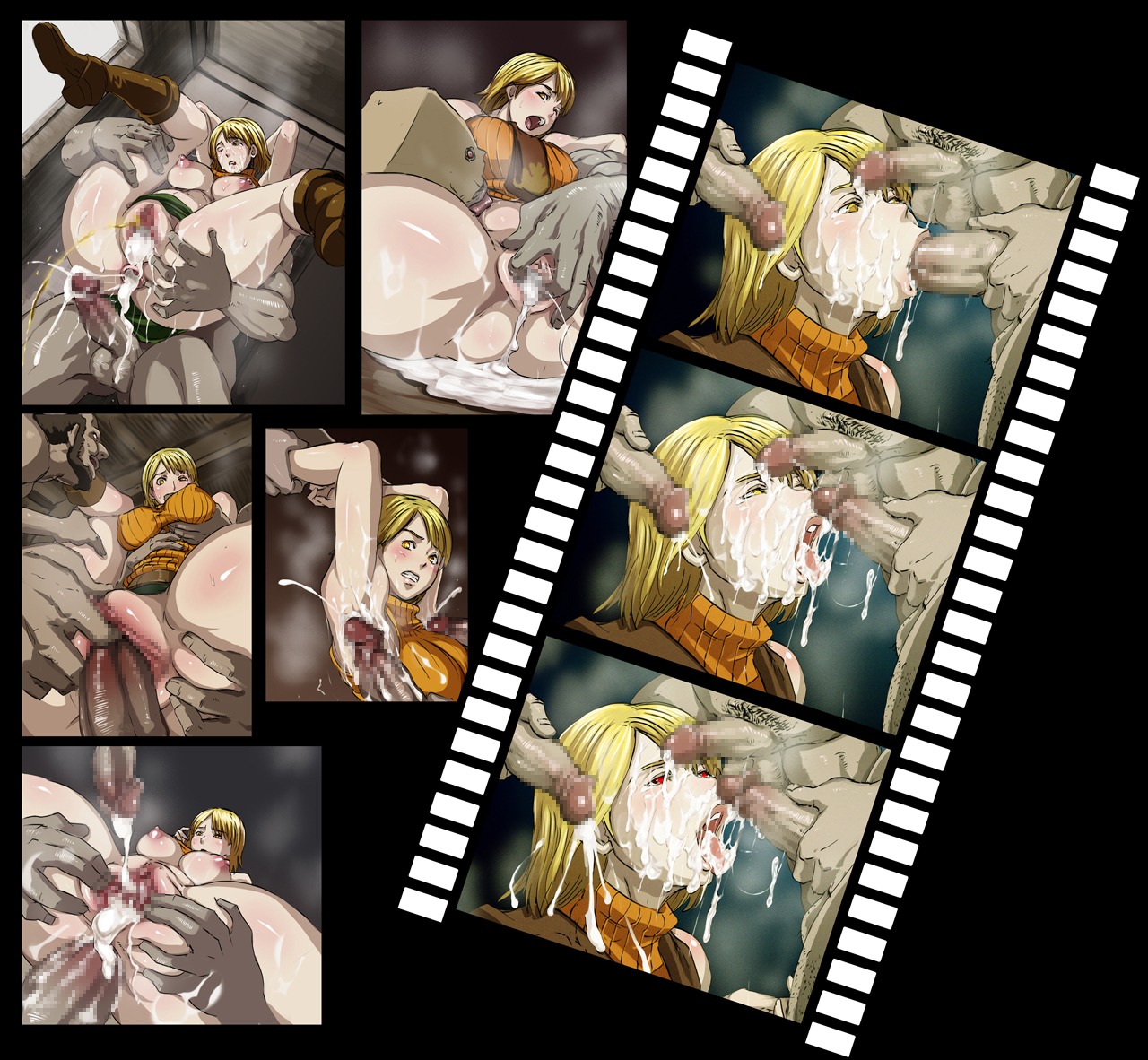 1girls 4boys ashley_graham ashley_graham_(brooke_elizabeth_mathieson) butcha-u capcom corruption eroquis female human male possession red_eyes resident_evil resident_evil_4 rule34 straight tagme